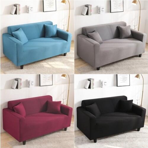 1/2/3/4 Seater Stretch Spandex Sofa Cover Elastic Couch Slipcovers for Living Room Solid Color Washable Sofa Towel Couch Covers