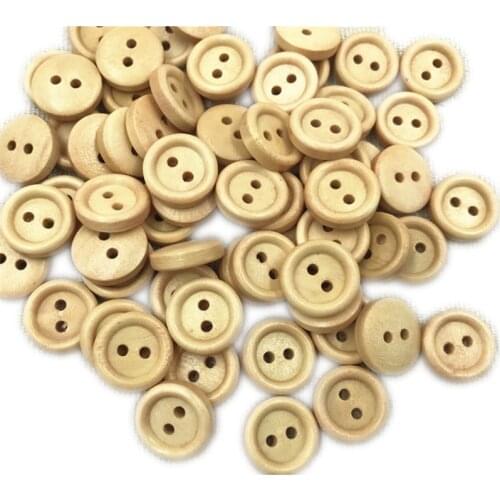 DIY 200PCS Wooden 2-holes buttons Round Fit sewing scrapbooking crafts 15mm