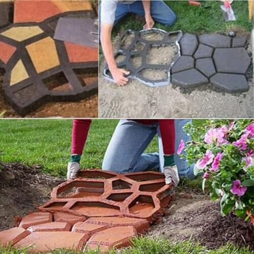 DIY Garden Path Concrete Mould Cement Patio Molds Paving Plastic Hexagon Mould Garden Decoration Tools Concrete Urn Mold
