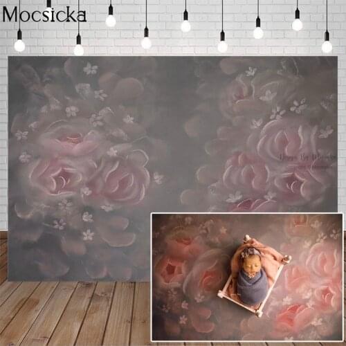 Mocsicka Fine Art Floral Wedding Photography Background Hand Painted Backdrop Newborn Baby Child Maternity Portrait Photo Studio