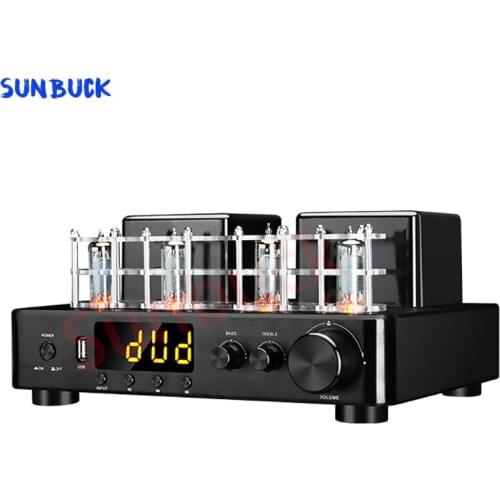 Sunbuck Lossless decoding fiber coaxial Bluetooth hifi 6F2 tube power amplifier 100W 2.0 6F2 vacuum tube power amplifier Preamp