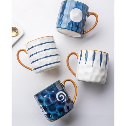 Creative Japanese Style Mugs Spoon Lid Ceramic Coffee Milk Water Cup Tea Party Drinking Home Drinkware Gifts