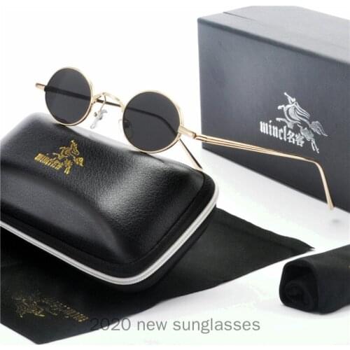 Sunglasses Round Hip-Hop Sunglasses Colored Vintage Sunglasses Ladies Accessories Decorative Small Black Yellow Glasses NX