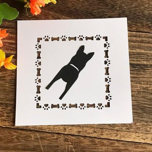 Square Dog Paw Bone Metal Cutting Dies Stencil Scrapbooking DIY Album Stamp Paper Card Mold Embossing Decoration Craft H55A