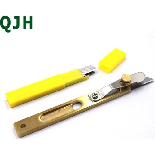 Multifunction DIY Leather Craft Edge Cutting Knife Tools Sharp Blade&Durable Copper Handle Leather Trimming Knife Cutter