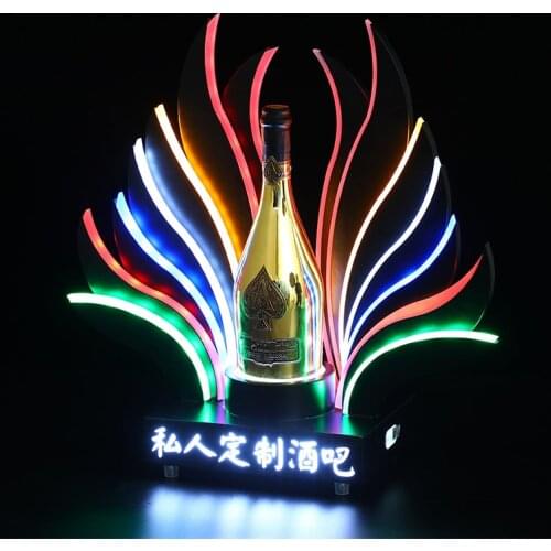 Bar Led Metal Bottle Display Rechargeable Champagne Display Stand Rack for Party Bar Hotel Night Club