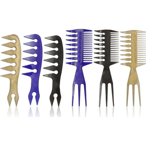 Professional Wide-tooth Anti-static Double-sided Comb Hairbrush Fork Men Beard Hairdressing Brush Barber Shop Styling Tool Salon