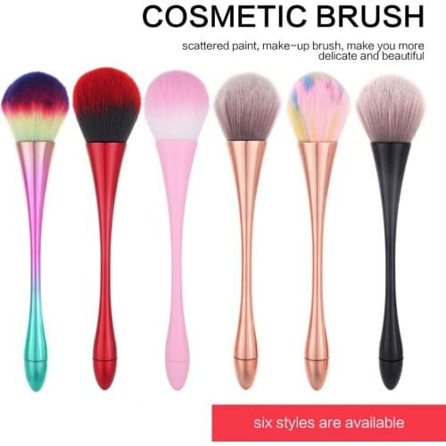 Hot Sale Aluminum Handle Nail Soft Dust Cleaner Cleaning Brush Acrylic UV Gel Powder Removal Manicure Tools