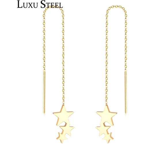 LUXUSTEEL Star Tassel Drop Earrings Long Chains Dangles Earrings For Women Pendientes Brincos 2019 Vintage Jewelry Party Gift