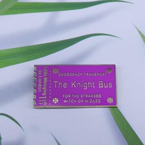 Knight Bus Ticket Enamel Pin emergency transport for the stranded witch or wizard badge