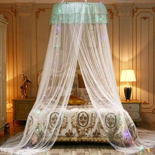 Princess Mosquito Net Palace single Door King/Queen Double Size Home Single Bed Prevent Insect Outdoor Square Grace White Canopy