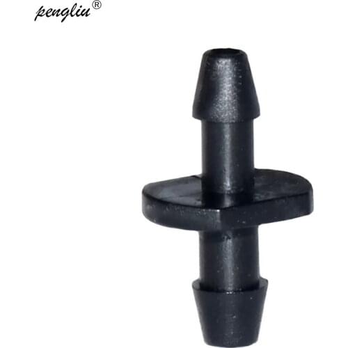 1/8" barbed connector double ways Used to splice our 3/5mm polyethylene tubing together 3/5mm garden hose 50pcs-pack IT127