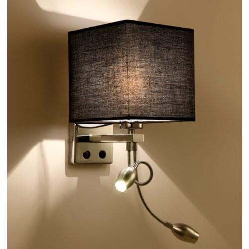 Modern gooseneck wall lamp with Lamp Shades wall mounted bedside reading lights 1/2 Lights adjustable reading lamp fixtures
