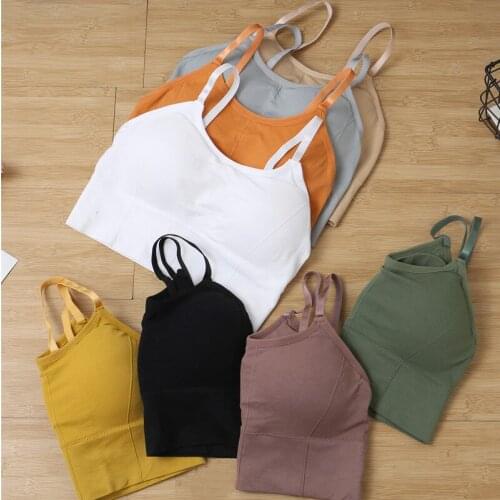 New Sexy Women Tube Top Solid Summer Camisole Striped Adjustable Straped Backless Tank Tops Wireless Gather Padded Underwear