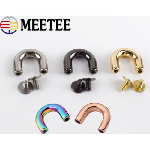10/30pcs 9*16mm U Rings Bag Arch Bridge With Screw Connector Metal Handbag Buckles For Bags Belt Strap DIY Leather Crafts