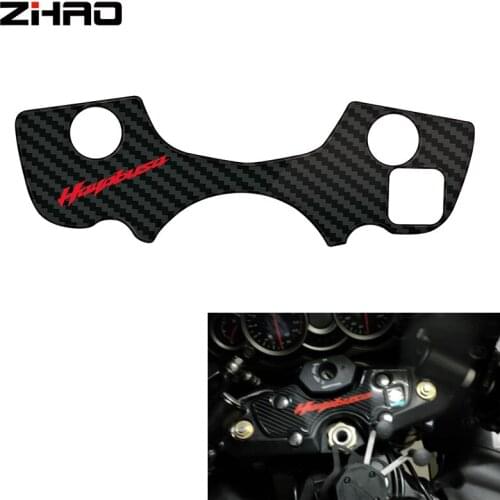 Carbon Motorcycle Decal Pad Triple Tree Top Clamp Upper Front End Car Stickers Decals For SUZUKI GSXR1300 Hayabusa 2008-2012