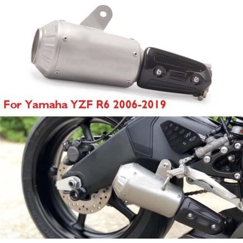Slip-on Motorcycle YZF-R6 Exhaust Muffler Silencer Tip Escape Tube Tail Escape Tip for Yamaha YZF R6 2006-2019