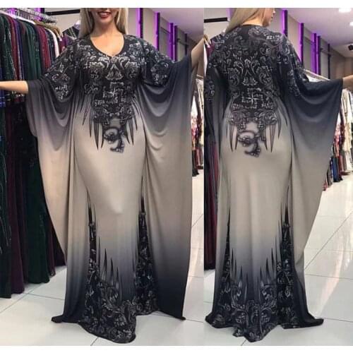 Womens Muslim Abayas Dubai Islamic Clothing Bangladesh Hijab Evening Dresses Batwing Sleeve Maxi Dresses Ramadan Eid Mubarak