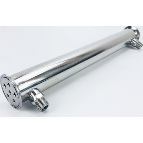 Free Shipping 2"(51mm) OD64,Stainless Steel304 Condenser 450mm,6 Pipes Inside ID 8mm,Connection External Thread NPT 1/2"