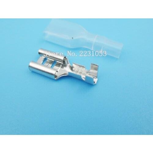 200PCS/LOT 100Set 6.3mm Crimp Terminal Splice Female Spade Connector Splice With Case