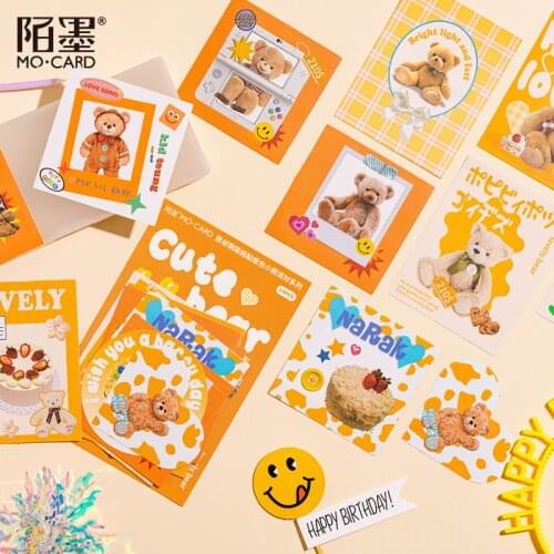 24 Pcs Kawaii Stickers Set Washi Scrapbooks Sticker Set Cartoon Bear Diy Decorative Stickers Diy Label For Scrapbooking Planner