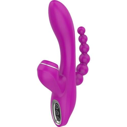 3 in 1 G Spotter Rabbit Anal Dildo Vibrator Sex Toy for Woman Adult with10 Vibrating Modes Waterproof Clitoris Massage Stimulato