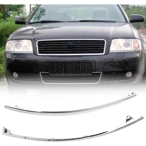 80%HOT1 Pair Head Light Strips Protective Covers Decorative ABS Car Front Lamp Cover Trims 4B0 807 174E 4B0 807 173E for Audi A6
