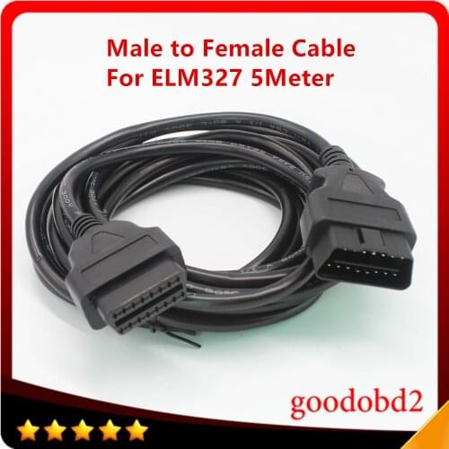 Acheheng 5m 16PIN OBD 2 II Elm327 Extension Cable Male to Female Connector ODB2 EML 327 Adapter Diagnostic Tool cable