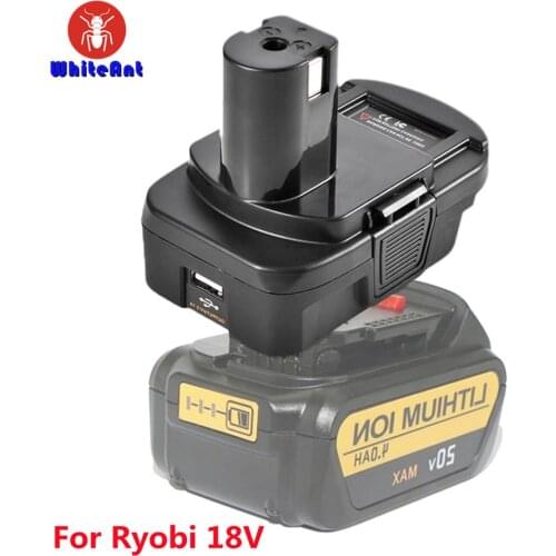 Battery Convert Adapter With USB For DeWalt 20V And For Milwaukee M18 18V Battery Convert To For Ryobi 18V Cordless Plug Tools