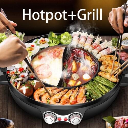 Bbq Grill Hot Pot Barbecue Pot Roast Home Non-stick Electric Grill Smokeless Barbecue Tray Multifunction Baking Pan Baking Plate