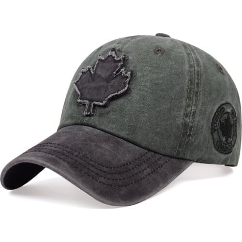2020 Maple Leaf Patch Baseball Cap Couple Universal Wash Splicing Dad hats Summer Outdoor Wild Casual Hat Fashion Truck Caps
