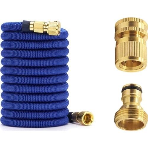 1set Quick Coupling for Garden Hose Brass Connector & 1x 50Ft Garden Hose Water Expandable Watering Hose
