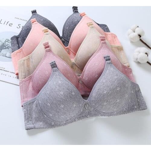 Bra middle-aged bra cotton thin cup no steel ring underwear comfortable middle-aged ladies no steel ring bra