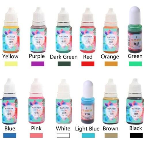 12 Colors Art Ink Natural Pigment Colorant Dye Ink Diffusion UV Epoxy Resin Jewelry Making B85D