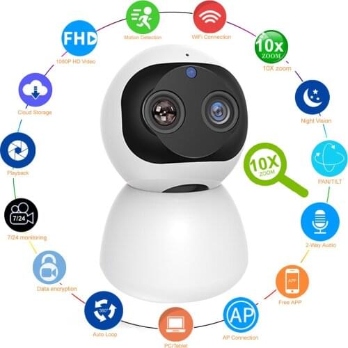 HD 1080P Indoor WiFi Camera Smart Home Security Surveillance IP Camera CCTV 360 PTZ Monitor Baby / Pet / Nanny / Elder Wi Fi Cam
