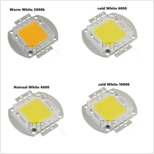 Cold White light 6000K/3500K/10000K/20000K/30000K 1W 3W 5W 10W 20W 30W 50W 100W High Power LED Lamp Epistar chip COB integrated