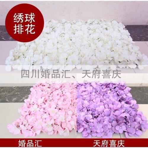 10PCS 40cm*60cm Artificial silk white rose with Hydrangea flower wall wedding decoration home decor party flowers wall