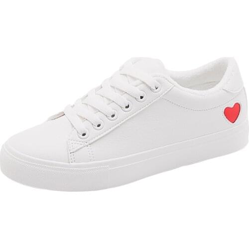 Women Canvas Shoes Women Casual Flats Heart Lace-up Fashion Ladies Autumn/Winter Platform Shoes designer White Sneakers 35-40