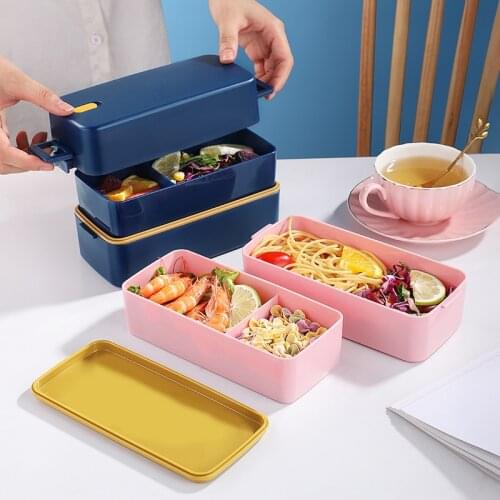 Konco Japanese Microwave Bento Box Wheat Straw Child Lunch Box Leak-Proof Bento Lunch Box For Kids School Food Container