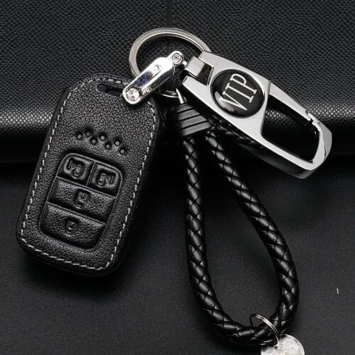 Leather Car Key Cover key Chain Ring for Honda 2016 2017 CRV Pilot Accord Civic Key Case For Car Styling Interior Accessories