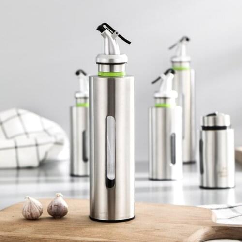 150/250ML Stainless Steel Kitchen Olive Oil Cruet Bottle Vinegar Dispenser Oil Container Double Wall Oil Dispensering Bottle