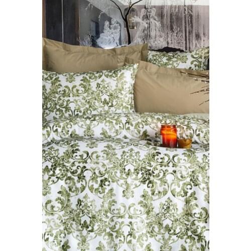 Apet Double ranforce duvet cover set, single duvet cover set. queen and twin bed set. Cotton soft and zippered. washable. green