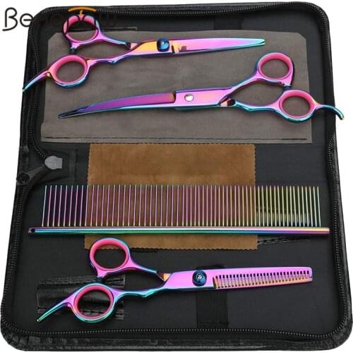 Benepaw Professional Dog Grooming Scissors Kit Manual Pet Hair Clipper Cutter Thinning Shear Curved Scissors Grooming Comb