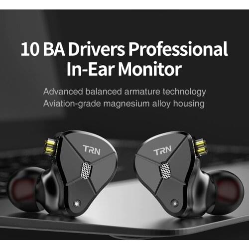 TRN BA5 10BA Driver Headphones Balanced Amarture HIFI DJ Monitor Noise Cancelling Wired Earbuds 2PIN Replaceable Cable