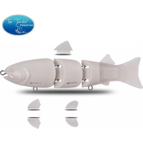 Unpainted fishing lure slow sinking swimbait 215mm 140g Jointed Hard Bait Big Bass Fishing Segments Lure for pike Cf Lure