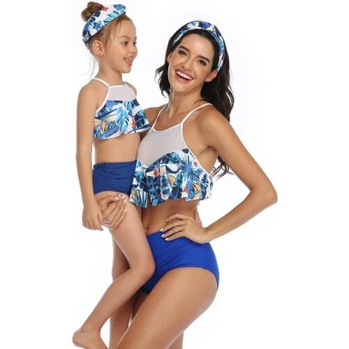 Matching clothes family look fashion women mommy and me swimsuit mother daughter mom and baby matching swimsuits bikini summer
