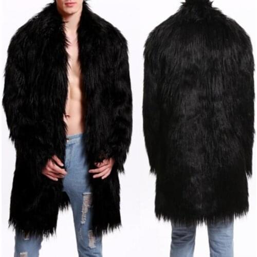 Autumn faux mink leather jacket mens winter thicken warm Medium length fur leather coat men jackets jaqueta de couro fashion b38