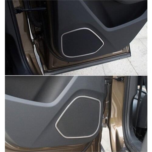Stainless Steel Car Door Audio Speaker Frame Decoration Cover Trim 4Pcs For Audi Q3 2013-2017 Auto Interior Accessories