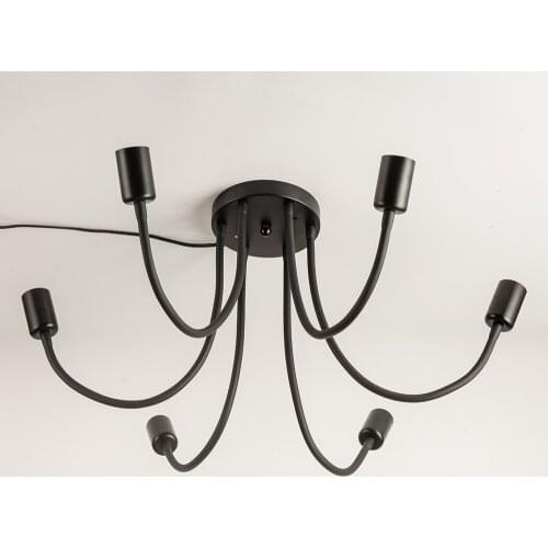 New Ceiling E27 hamp holder with 4 heads and 6 heads E27 bulb socket AC110V AC220V black lamp base with Bulb socket fixture