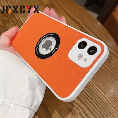 Shockproof Full lens camera protection Ltather silicone Case For iPhone 11 12 Pro Max X XS XR 7 8 plus SE Bumper Soft Back Cover